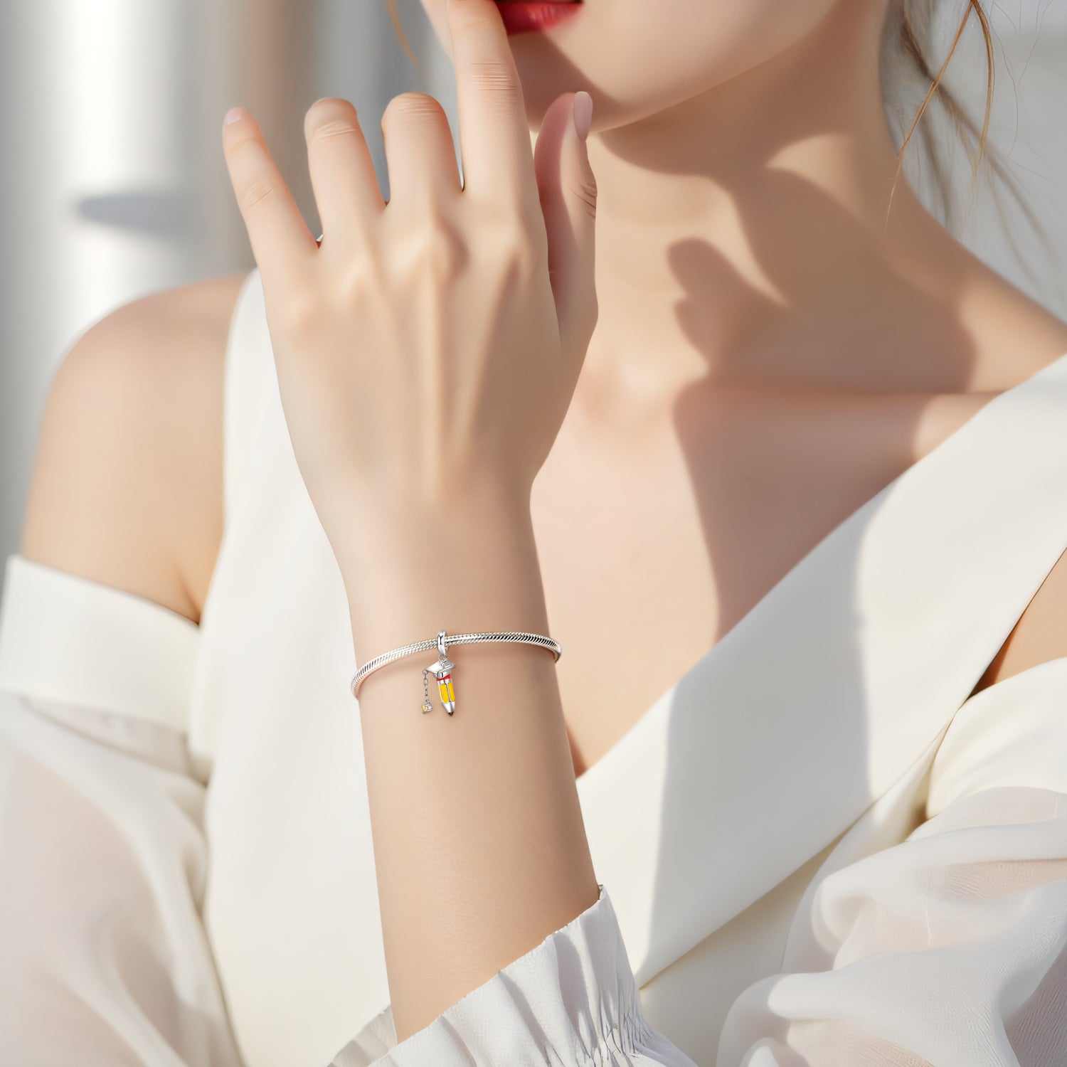 925 Sterling Silver Pendant Book With Electroplated Gold Plating And Epoxy Inlay Featuring Artificial Zircon Stone, 1 Piece