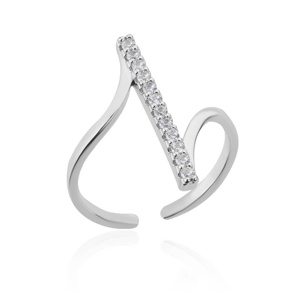 Geometric Open Rings For Women In Copper With 18K Real Gold Plated Finish Featuring Zircon Inlay
