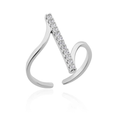 Geometric Open Rings For Women In Copper With 18K Real Gold Plated Finish Featuring Zircon Inlay