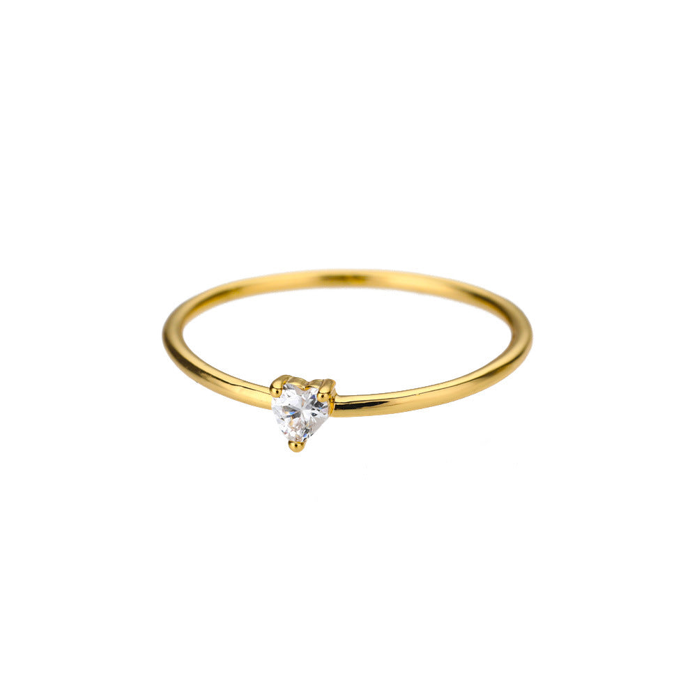 Heart Shape Ring For Valentine’s Day Featuring 18K Real Gold Plated Copper With Zircon Inlay