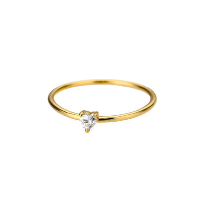 Heart Shape Ring For Valentine’s Day Featuring 18K Real Gold Plated Copper With Zircon Inlay