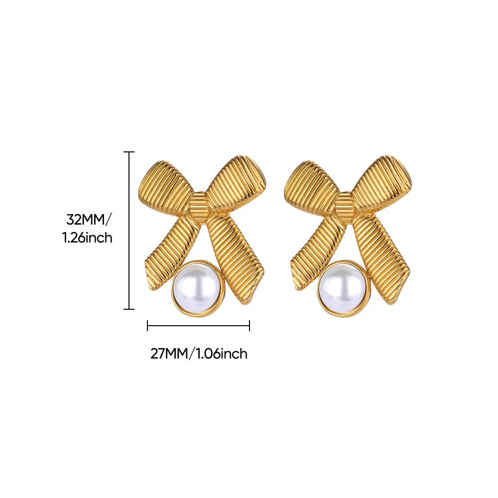 Bow Knot Ring For Women In 18K Real Gold Plated Featuring Zircon Inlay And Durable 304 Stainless Steel