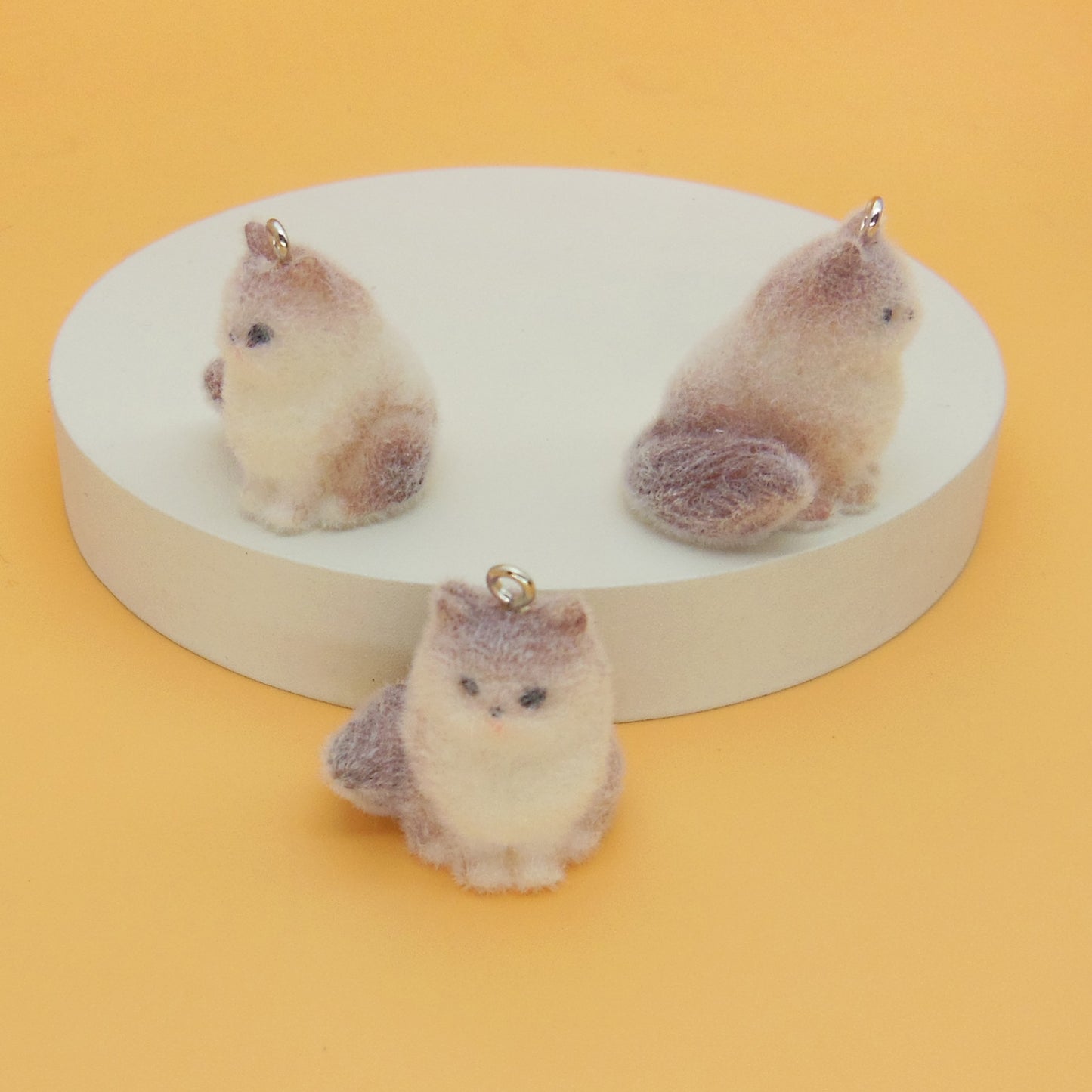Flocking Resin Animal Love Charms Hanging Ornament