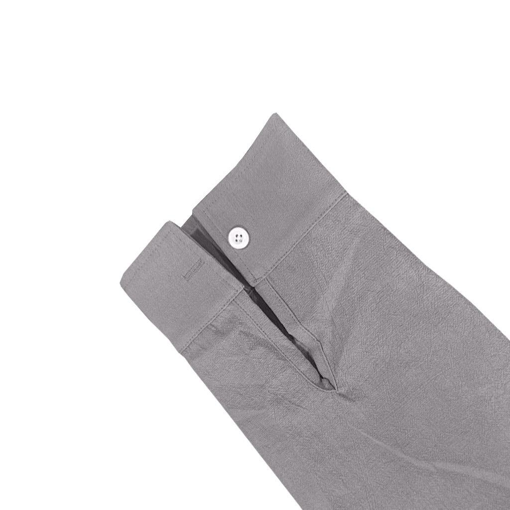 Men's Casual Khaki Linen Shorts Co-ord Set With V Neck Long Sleeve Top And Shorts