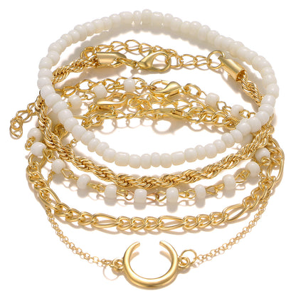 Geometric Jewelry Set For Women With KC Golden Plated Alloy And Zircon, Featuring 0.01µm Plating And Slider Chain