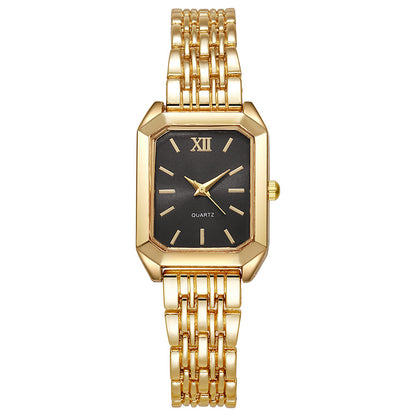Women’s Quartz Watch With Alloy Strap And Single Folding Buckle, Featuring Ordinary Glass Mirror And Pointer Display
