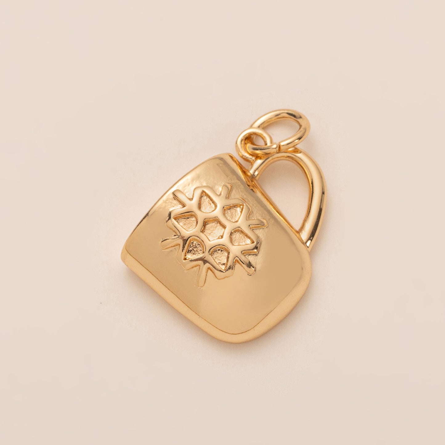 Heart-Shaped Copper Pendant With Golden Electroplating And Zircon Inlay, 27x23mm, 1 Piece