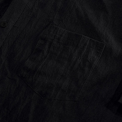 Solid Color Casual Linen Blouse With Short Sleeve And Shirt Collar For Men