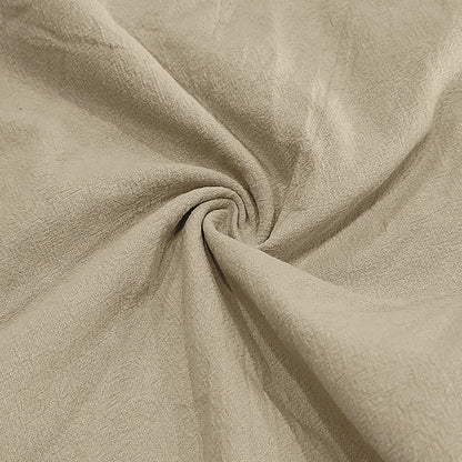 Solid Color Casual Linen Blouse With Short Sleeve And Shirt Collar For Men