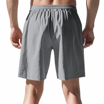 Men's Casual Khaki Linen Shorts Co-ord Set With V Neck Long Sleeve Top And Shorts