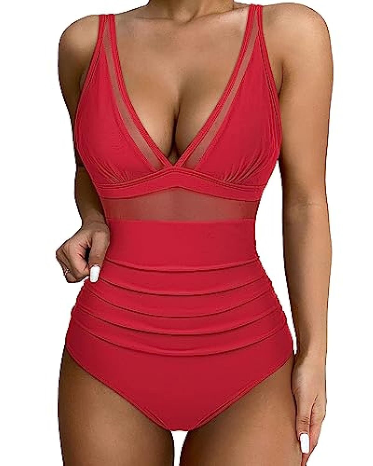 Solid Color White One-Piece Swimsuit In Nylon Fabric, Perfect For Beach Wear