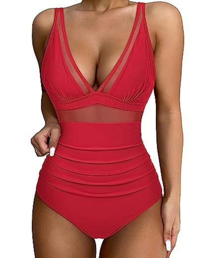 Solid Color White One-Piece Swimsuit In Nylon Fabric, Perfect For Beach Wear
