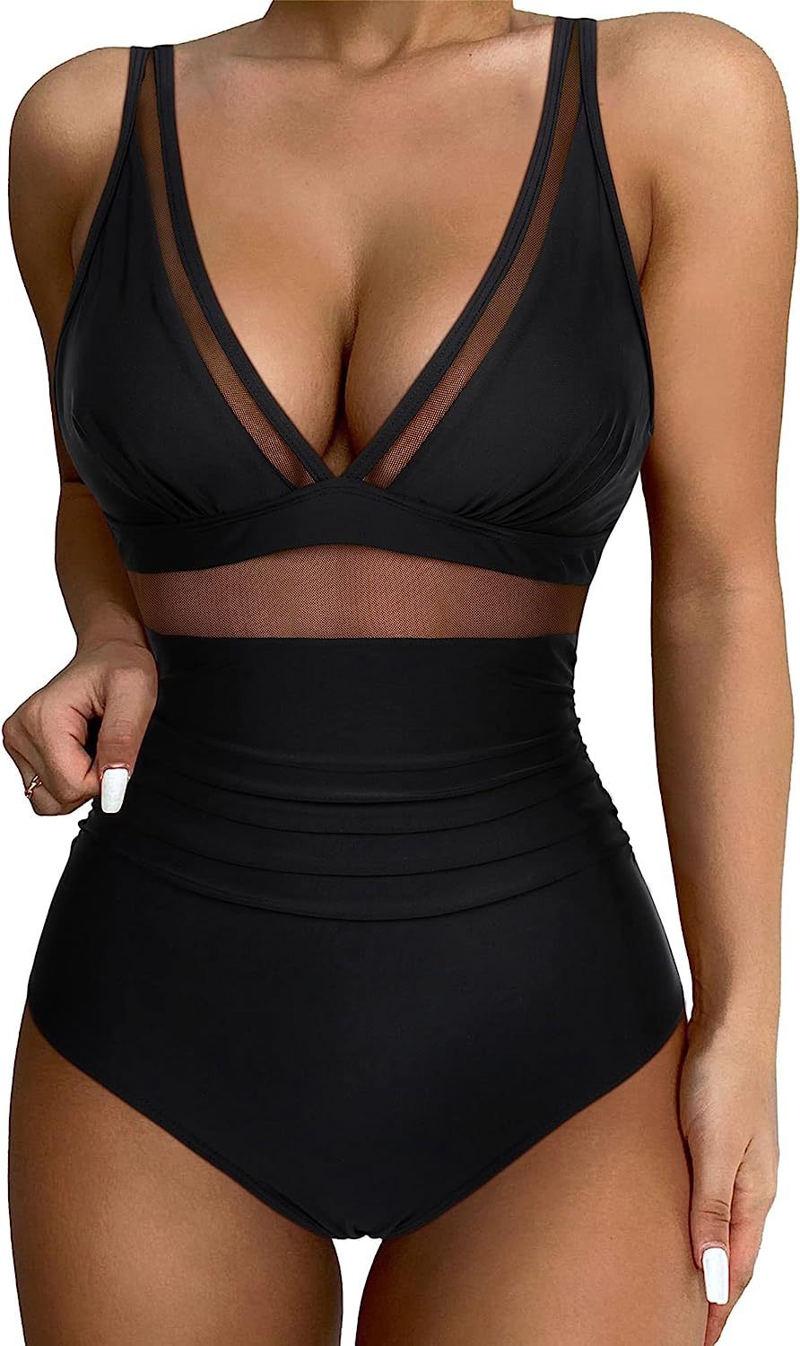 Solid Color White One-Piece Swimsuit In Nylon Fabric, Perfect For Beach Wear