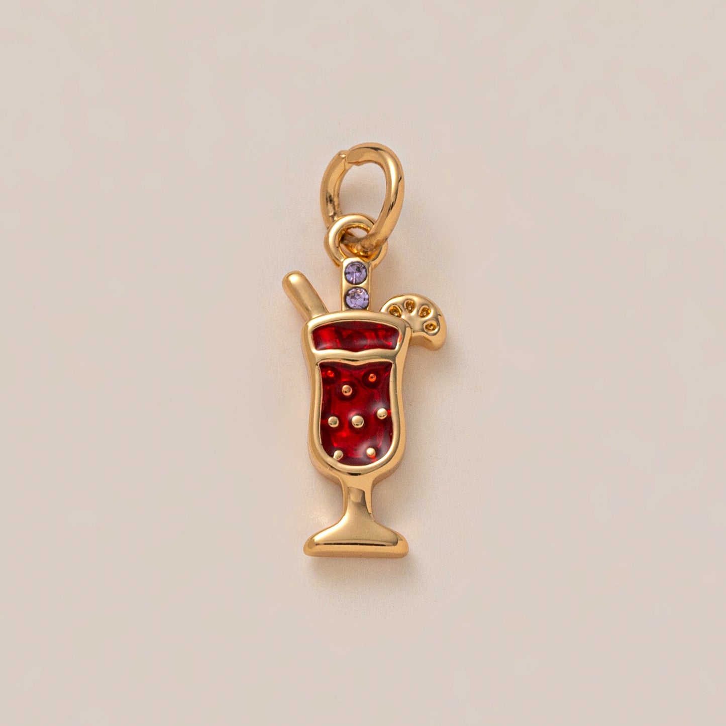 Heart-Shaped Copper Pendant With Golden Electroplating And Zircon Inlay, 27x23mm, 1 Piece