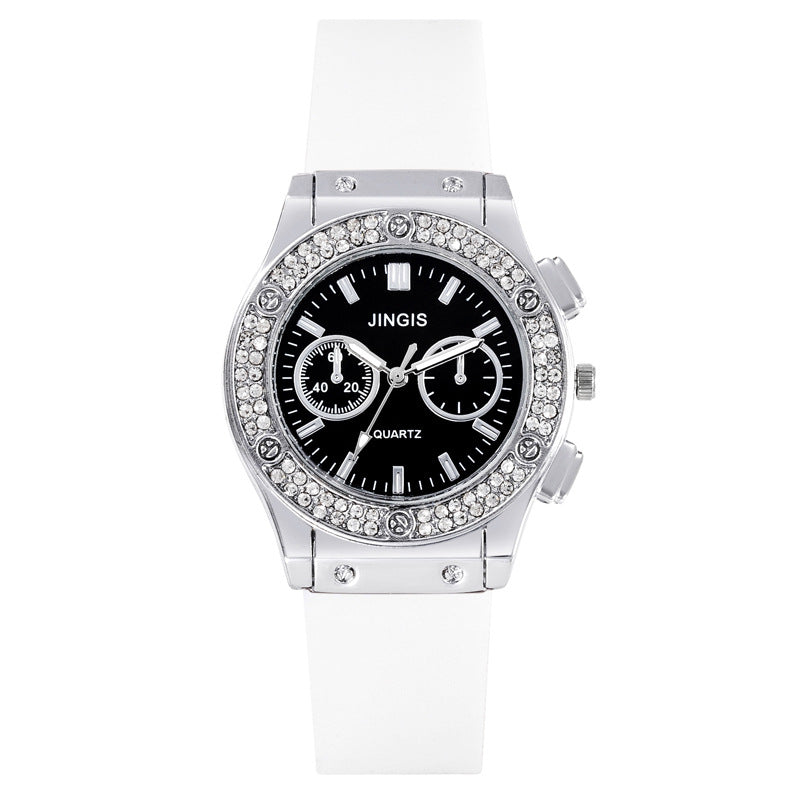 Quartz Watch With Silica Gel Strap And Buckle, Featuring Ordinary Glass Mirror And Pointer Display For Unisex