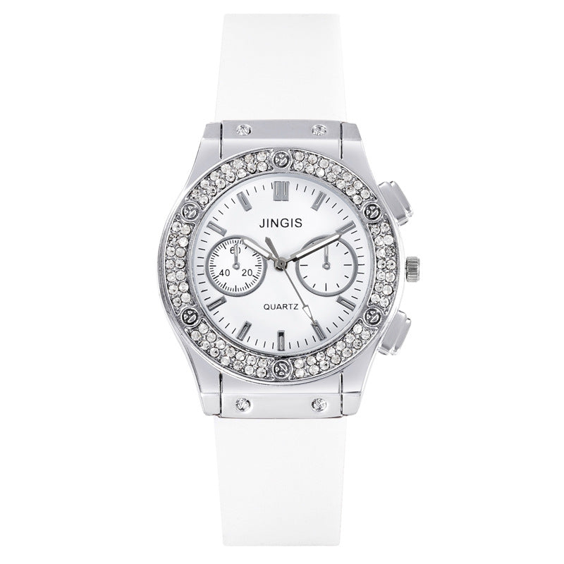 Quartz Watch With Silica Gel Strap And Buckle, Featuring Ordinary Glass Mirror And Pointer Display For Unisex