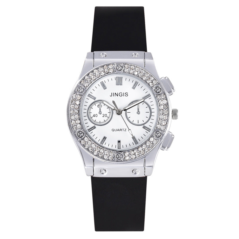 Quartz Watch With Silica Gel Strap And Buckle, Featuring Ordinary Glass Mirror And Pointer Display For Unisex