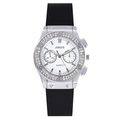 Quartz Watch With Silica Gel Strap And Buckle, Featuring Ordinary Glass Mirror And Pointer Display For Unisex