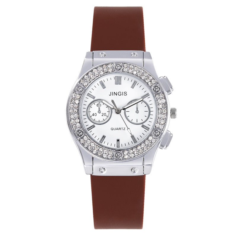 Quartz Watch With Silica Gel Strap And Buckle, Featuring Ordinary Glass Mirror And Pointer Display For Unisex