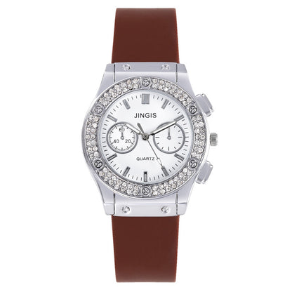 Quartz Watch With Silica Gel Strap And Buckle, Featuring Ordinary Glass Mirror And Pointer Display For Unisex