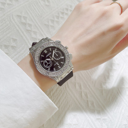Quartz Watch With Silica Gel Strap And Buckle, Featuring Ordinary Glass Mirror And Pointer Display For Unisex