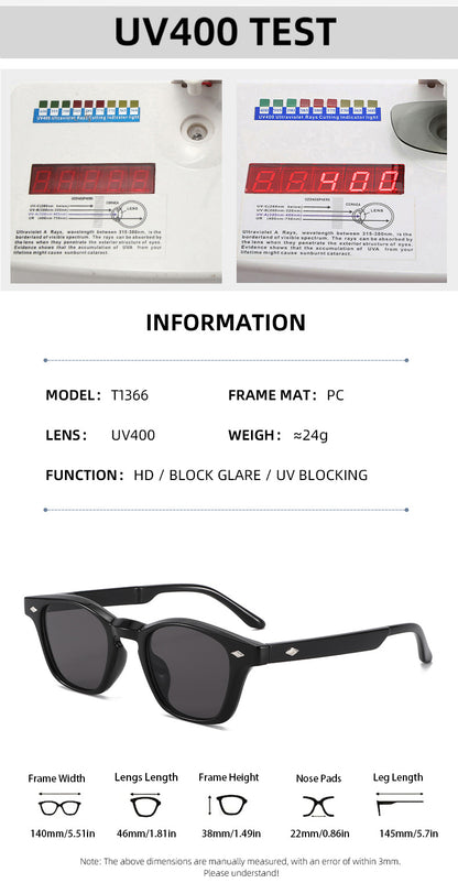 Unisex Round Frame Full Frame Sunglasses With PC Lens Material In Black, Ideal For Spring