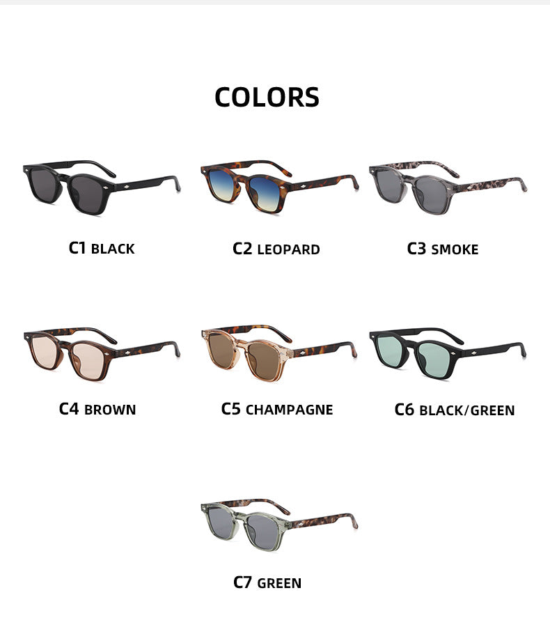 Unisex Round Frame Full Frame Sunglasses With PC Lens Material In Black, Ideal For Spring