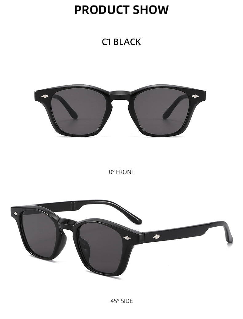 Unisex Round Frame Full Frame Sunglasses With PC Lens Material In Black, Ideal For Spring