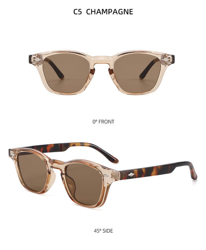 Unisex Round Frame Full Frame Sunglasses With PC Lens Material In Black, Ideal For Spring