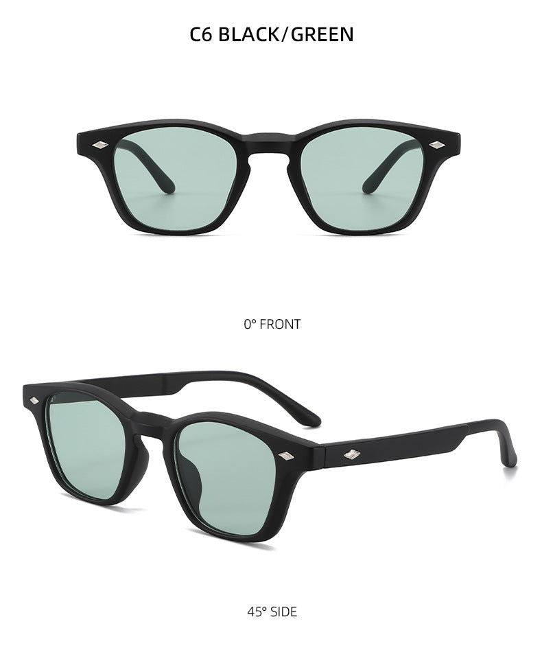 Unisex Round Frame Full Frame Sunglasses With PC Lens Material In Black, Ideal For Spring