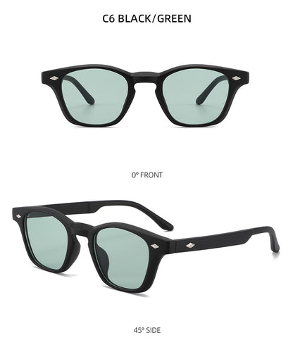 Unisex Round Frame Full Frame Sunglasses With PC Lens Material In Black, Ideal For Spring