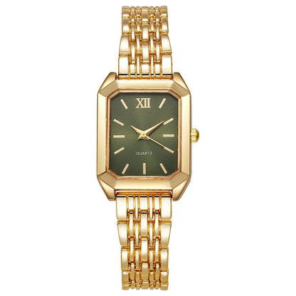 Women’s Quartz Watch With Alloy Strap And Single Folding Buckle, Featuring Ordinary Glass Mirror And Pointer Display