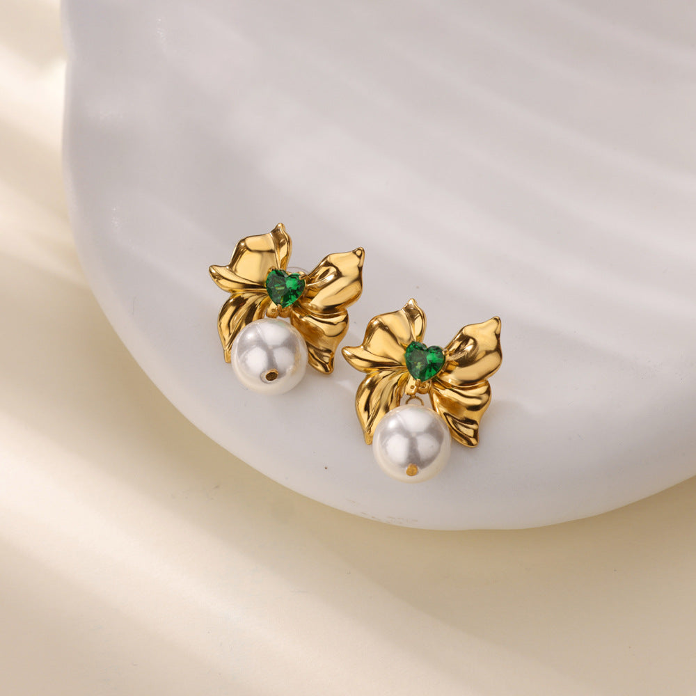 Bow Knot Ring For Women In 18K Real Gold Plated Featuring Zircon Inlay And Durable 304 Stainless Steel