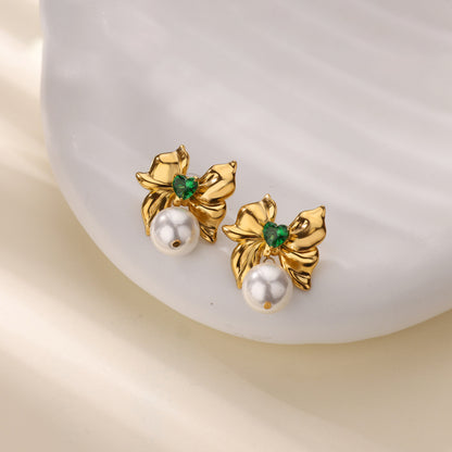 Bow Knot Ring For Women In 18K Real Gold Plated Featuring Zircon Inlay And Durable 304 Stainless Steel