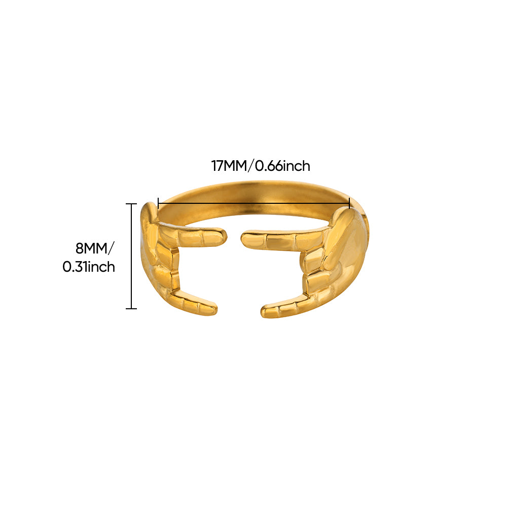 Heart Shape Basic Ring For Women In 304 Stainless Steel With 18K Real Gold Plated Finish, Perfect For Valentine's Day