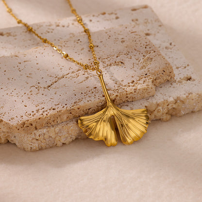 Cross Pendant Necklace For Women In 304 Stainless Steel With Electroplated 18K Gold Plated Finish And Cable Chain