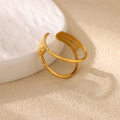 Heart Shape Basic Ring For Women In 304 Stainless Steel With 18K Real Gold Plated Finish, Perfect For Valentine's Day
