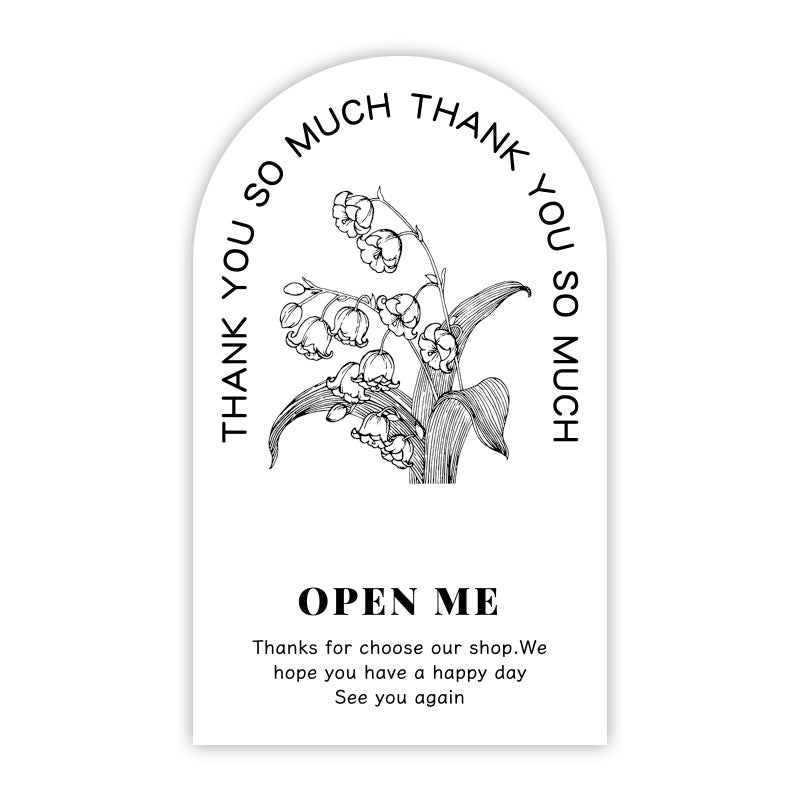 Rectangle Paper Sticker Featuring Love Charms Design, 1 Piece For Creative Stationery Use