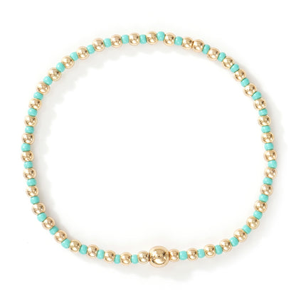 Gold Beaded Bracelet Set Suitable For Girls Handmade Friendship Style Daily Wear Jewelry Sweet Style Round And Laser Customization