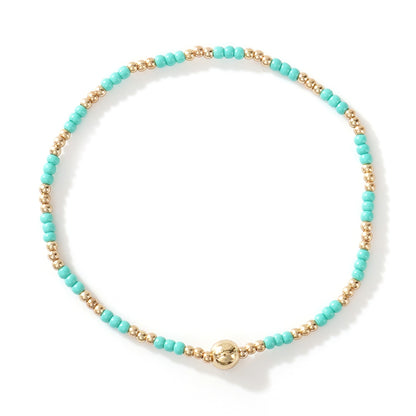 Gold Beaded Bracelet Set Suitable For Girls Handmade Friendship Style Daily Wear Jewelry Sweet Style Round And Laser Customization