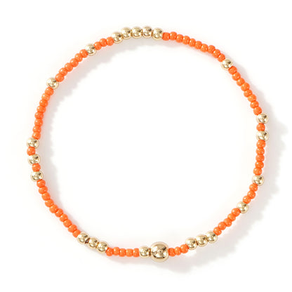 Gold Beaded Bracelet Set Suitable For Girls Handmade Friendship Style Daily Wear Jewelry Sweet Style Round And Laser Customization