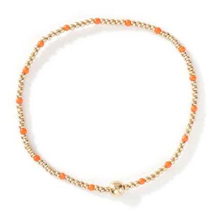 Gold Beaded Bracelet Set Suitable For Girls Handmade Friendship Style Daily Wear Jewelry Sweet Style Round And Laser Customization