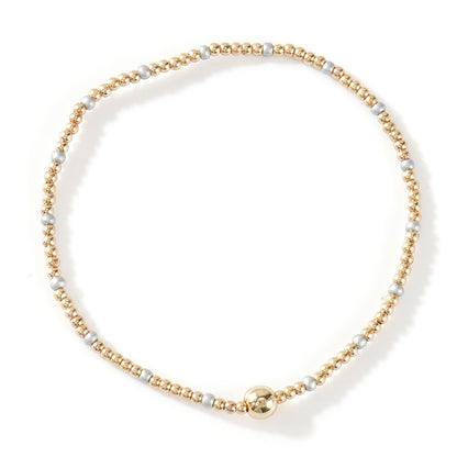 Gold Beaded Bracelet Set Suitable For Girls Handmade Friendship Style Daily Wear Jewelry Sweet Style Round And Laser Customization