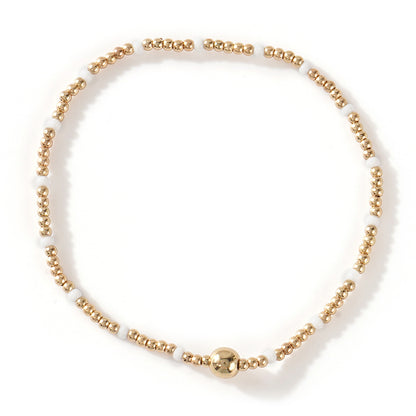 Gold Beaded Bracelet Set Suitable For Girls Handmade Friendship Style Daily Wear Jewelry Sweet Style Round And Laser Customization
