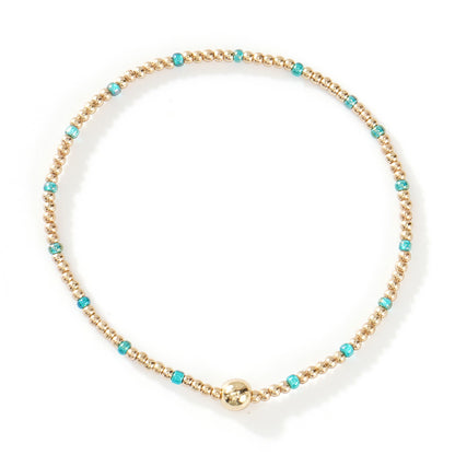 Gold Beaded Bracelet Set Suitable For Girls Handmade Friendship Style Daily Wear Jewelry Sweet Style Round And Laser Customization