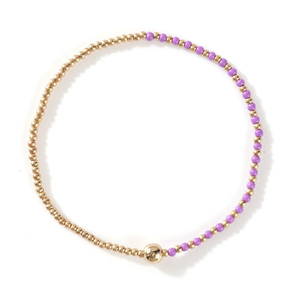 Gold Beaded Bracelet Set Suitable For Girls Handmade Friendship Style Daily Wear Jewelry Sweet Style Round And Laser Customization