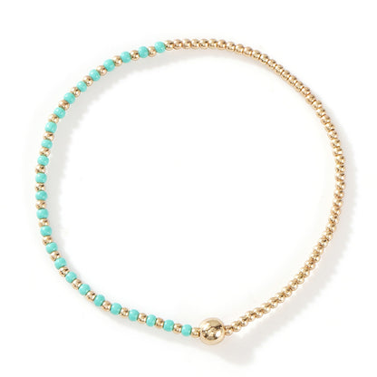 Gold Beaded Bracelet Set Suitable For Girls Handmade Friendship Style Daily Wear Jewelry Sweet Style Round And Laser Customization