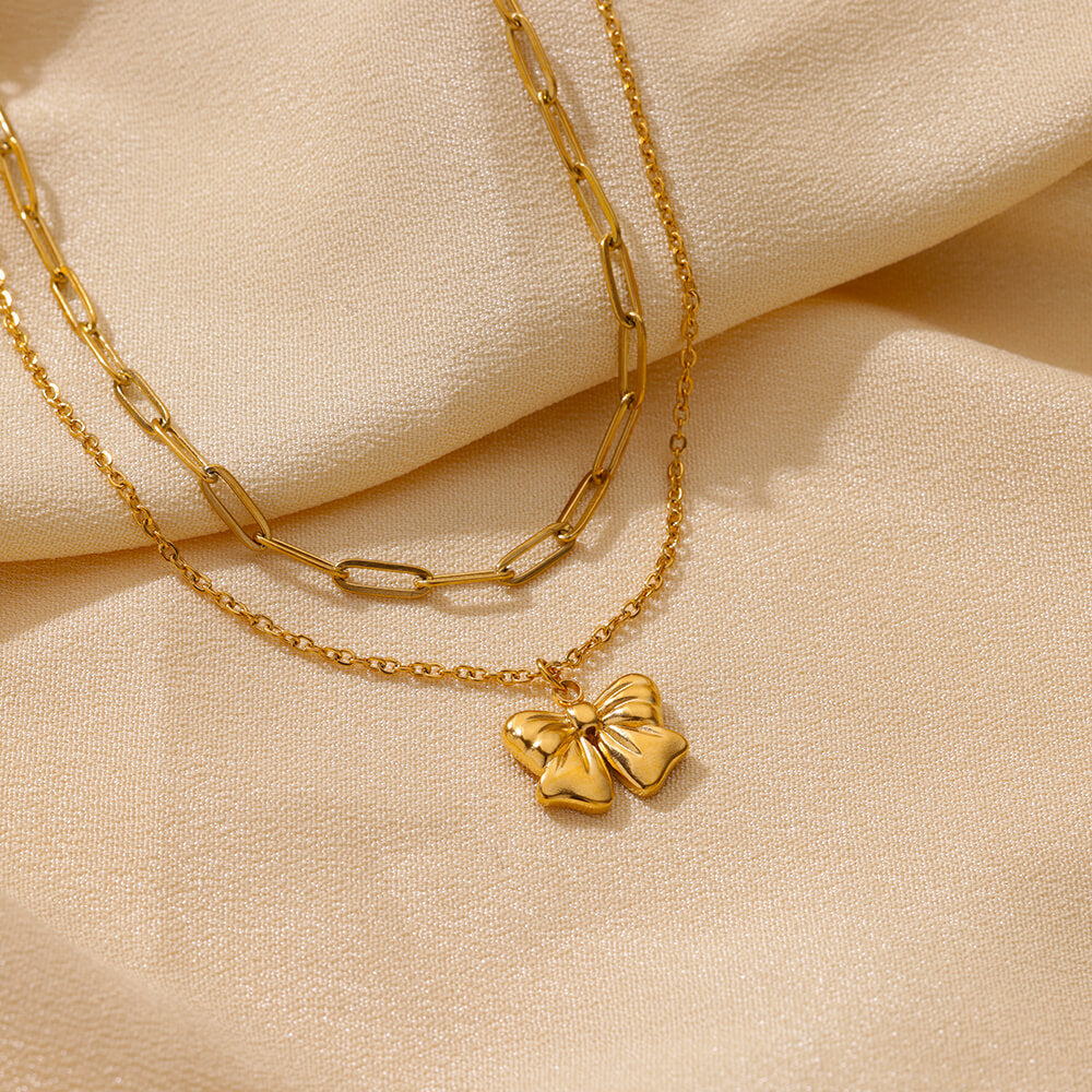 Cross Pendant Necklace For Women In 304 Stainless Steel With Electroplated 18K Gold Plated Finish And Cable Chain
