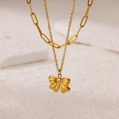 Cross Pendant Necklace For Women In 304 Stainless Steel With Electroplated 18K Gold Plated Finish And Cable Chain