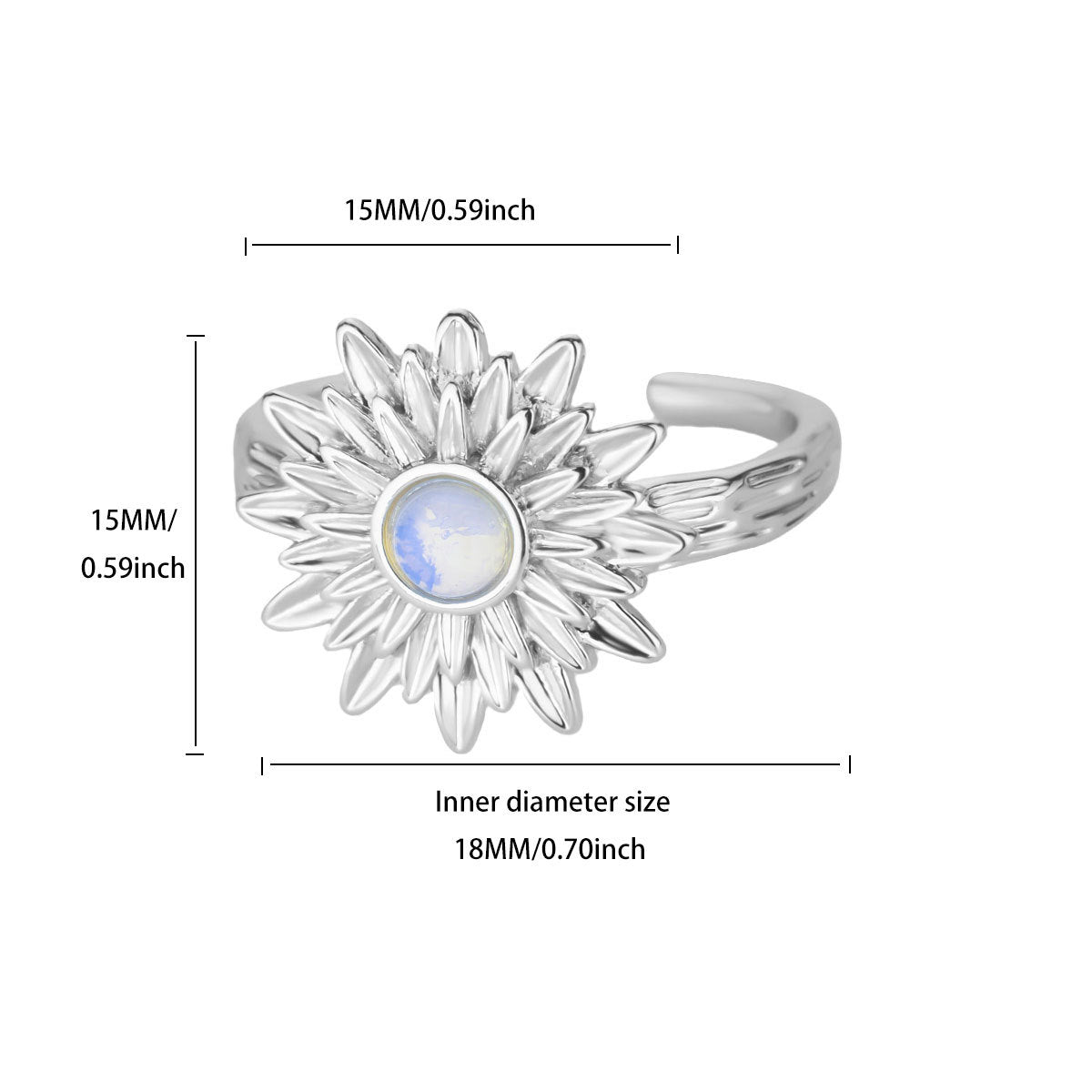 Glam Butterfly Open Ring For Women In Copper With 18K Gold Plating And Zircon Inlay